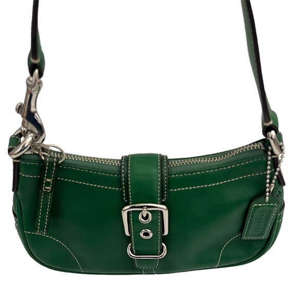Coach Y2K Demi Hampton Green Leather Mini Hobo Bag Buckle 7542 Vintage 2005 RARE - Picture 3 of 12